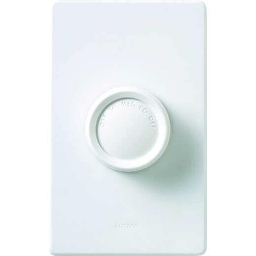 Lutron Ivory/White 3-Speed Single-Pole Rotary Fan Control Switch