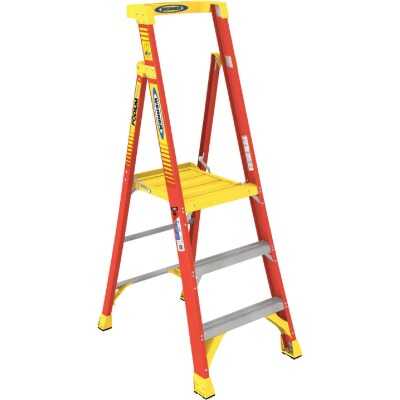Werner 9 Ft. Reach Fiberglass Podium Ladder with 300 Lb. Load Capacity Type IA Ladder Rating