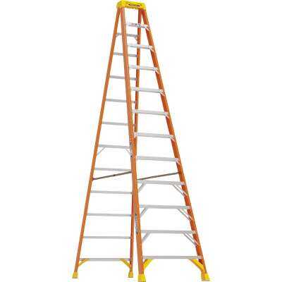 Werner 12 Ft. Fiberglass Step Ladder with 300 Lb. Load Capacity Type IA Ladder Rating